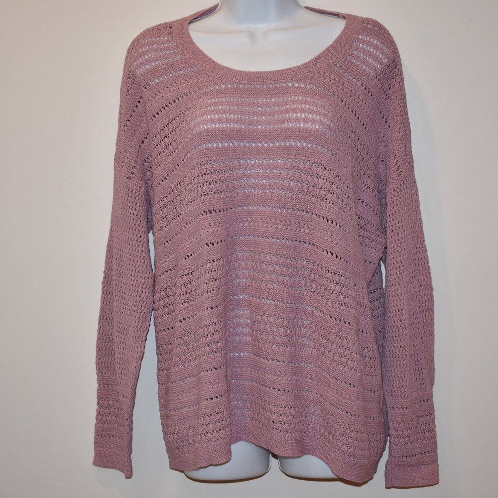 J Jill Mauve Knit Sweater Womens Size Large